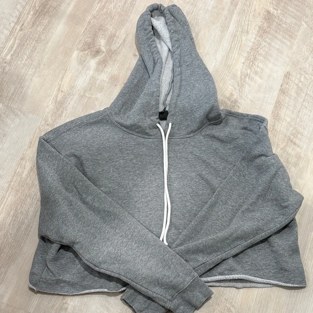 Gray Hooded Sweatshirt - Cropped - Picture 1 of 1